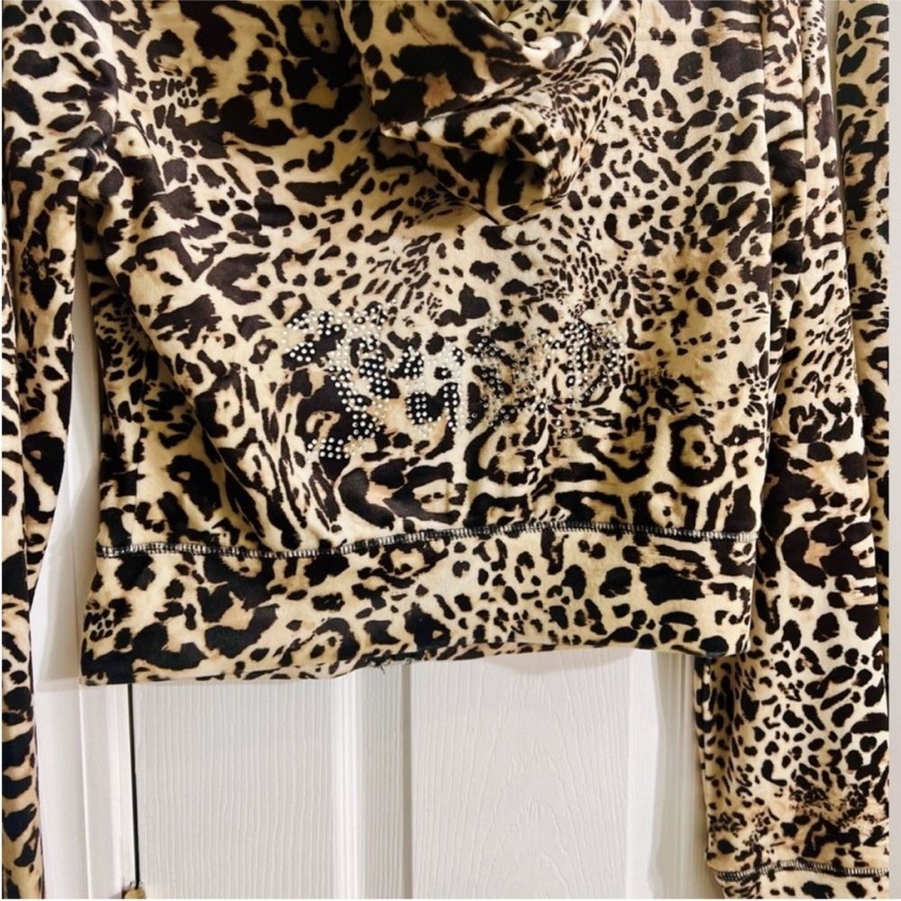 NWT JUICY COUTURE animal print small bling Velour Tracksuit Set -Ocelot - Picture 10 of 14